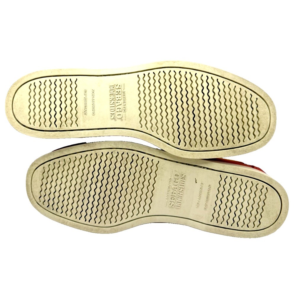 Sebago Docksiders Sz 10 Red Authentic Portland Ariprene Suede Leather Slip Resis - Picture 7 of 7